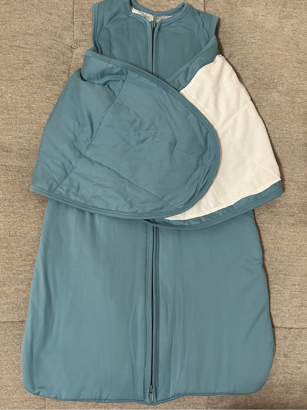 Teal Adjustable Zippered Baby Swaddle Sleep Sack 6-15 months 16-26 lbs